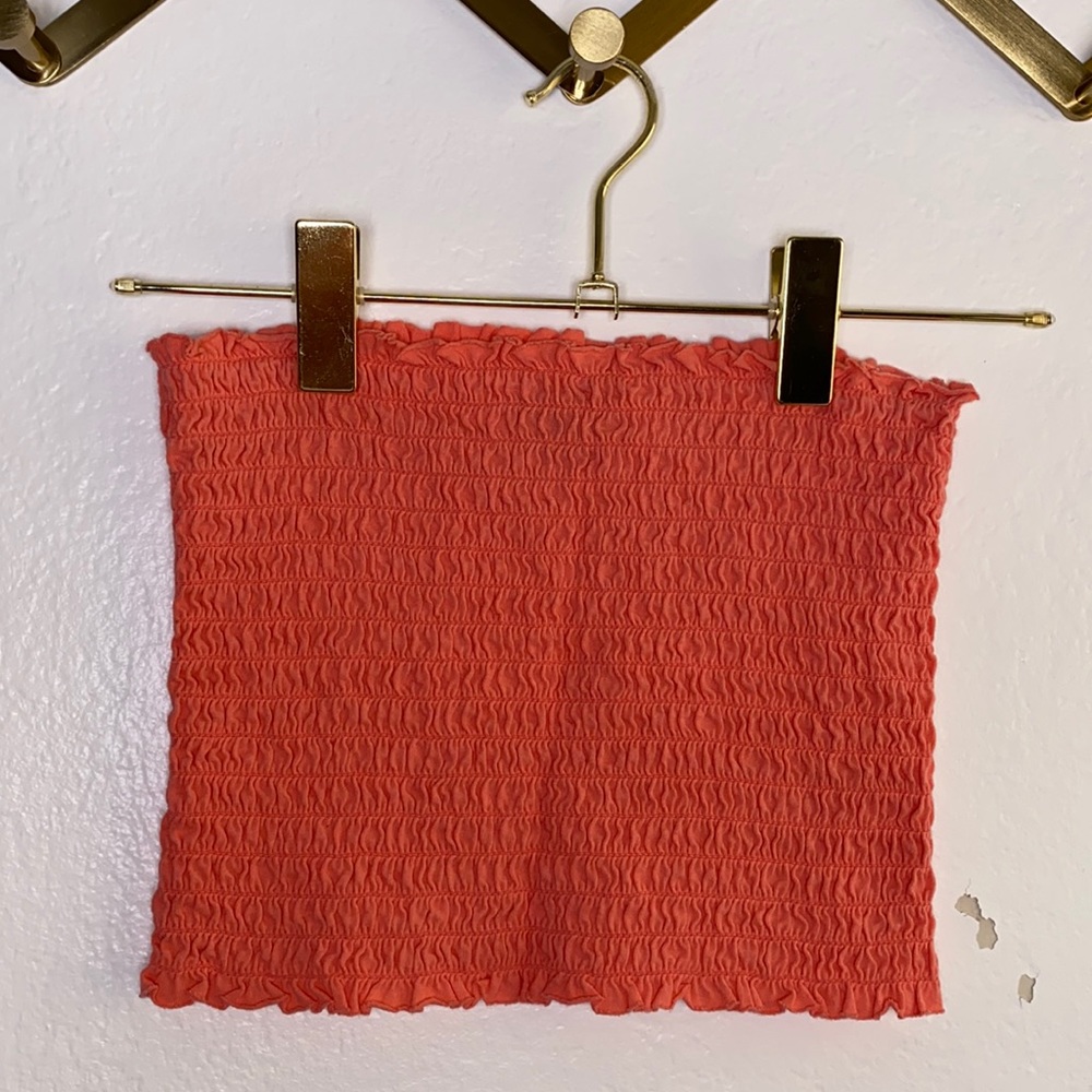 Wild Fable Smocked Coral Tube Top Size M